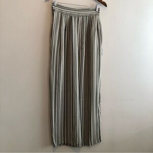 Beechers Brook Vintage High Rise Waist Wide Leg Striped Soft Pants Cream